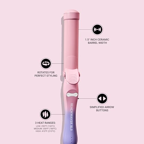 Image of The Beachwaver Co. Rotating Curling Iron Ceramic Curling Iron - Largest Barrel Size for Long Hair! | Auto-Shut Off, Travel-Friendly, Dual Voltage