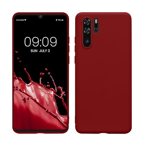 kwmobile Custodia Compatibile con Huawei P30 Pro Cover - Back Case per Smartphone in Silicone TPU - Protezione Gommata - rosso rabarbaro