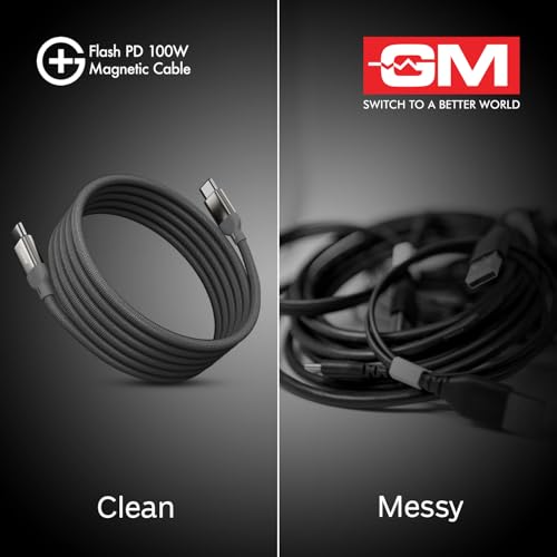 Image of GM G+ Flash PD 100W Grey Magnetic Cable | Type-C to Type-C |1.2M Length| Premium Braided Copper Wire | Durable & Wear-Resistant for Seamless Charging and Data Transmission