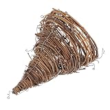 ELAYARD Lámpara de Ratán Ecológica Original con Pantalla Creativa Forma de Gorro de Papá Noel Decorativa Ligera para Hogar Resistente y Artesanal Estilo Rústico Natural