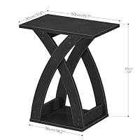 HOOBRO End Table Living Room, Narrow Side Table for Small Spaces, Black 3 Tier End Table with Storage Shelf, X-Design Slim Nightstand Bedside Table, Living Room, Bedroom, Black BK356BZ01N1 — image 3