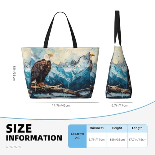 Iceberg Bald Eagle Print Beach Pool Bags Tote For Women Ladies Large Gym Tote Carry On Bag For Weekender Travel Waterproof4