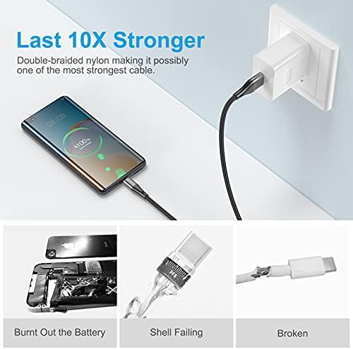 HALIHALL USB A to USB C Cable 3Pack 6Ft Fast Charging 3A Nylon Braided Cord — view 7