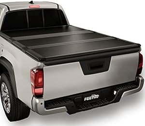 FeeTUO FRP Hard Tri-Fold Tonneau Cover Truck Bed for 2005-2022 Frontier & 2009-2012 Suzuki Equator 5FT/59.5inch |for Models with or Without The Deck Rail System|
