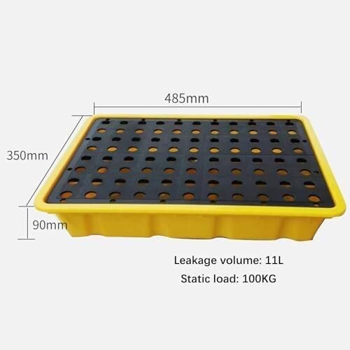 Spill Collection Trays Stackable Modular Polyethylene Trays with Flat Top Grills Outdoor Kitchens Factory Garages Trays for Stacking Paint Moisture Resistant Pallet(48.5x35x9CM)
