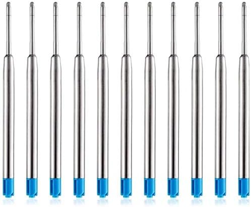 10 x Blue Ink Pen Refills for PARKER Ballpoint Pens, 9.9cm Long Blue Pen Refills Compatible with all PARKER Ballpoint Pens, Medium Size 0.7 Nib (10)