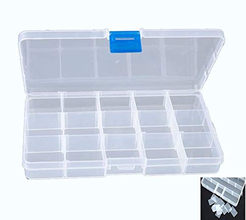 Milepetus Lot de 5 boîtes de rangement pour leurres de pêche - 15 emplacements - Plastique transparent Cover