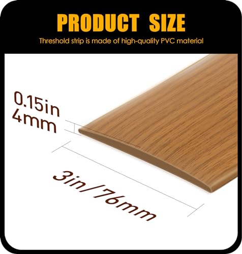 bnell Bnell Floor Transition Strip Self Adhesive Vinyl Laminate Floor Cover Strip 3" Floor Flat Divider Strip for Joining Floor Gaps and Doorway Transitions (3.3Ft, 7.6cm, Maple Grain) by bnell - Used condition - Image 4