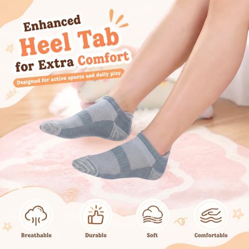 Ramede 50 Pairs Girls Socks Bulk Athletic Ankle Socks for Toddler Girls Colorful Short Stripe Breathable Sports Crew Sock (7-10 Years,Earth Colors) — view 6