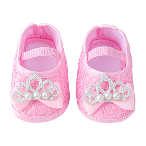 Baby Shoes Fashion Soft Sole Toddler Shoes Pearl Dress Flower Princess Shoes Toddler Shoes Gold Toddler Shoes (Pink, 4.5 Infant)2