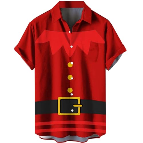 Christmas Hoodies Men Retro Elf Snowman Santa Fairisle Reindeer Novelty Sweater Unisex Gifts Xmas Jumper Winter Work Sweatshirt Cotton Casual Pullover Sweaters Top Elf Costume Men (Z1 Red,XS)