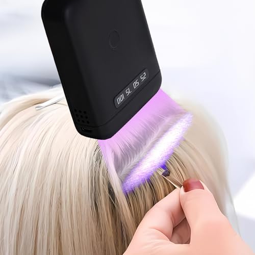 V Light Hair Extensions Kit, 18W UV Light for Hair Extensiont, V Light Hair Extension Machine, 405nm UV Glue Fast Curing Lamp, Portable UV Wig Extension Light