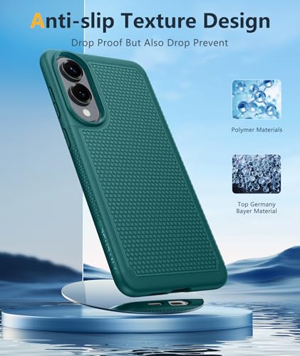Image of FNTCASE for Samsung Galaxy S25-Edge Case: Lightweight Cell Phone Cover Military Grade Drop Protection with Non Slip Textured Back | Rugged Shockproof Protective Bumper Cases(Green)