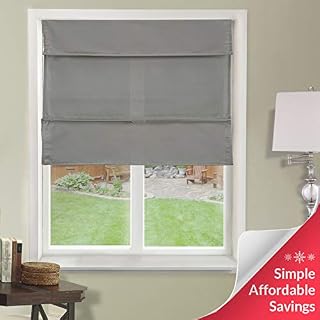 Chicology Cordless Magnetic Roman Shades / Window Blind Fabric Curtain Drape, Light Filtering
