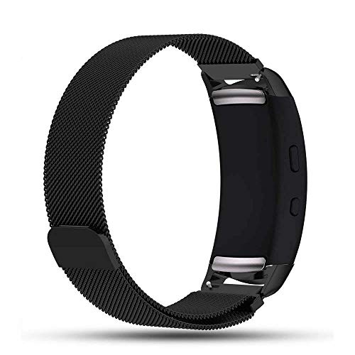 Pulseira Aço Magnetica-Milanese LTIMPORTS, compativel com Gear Fit 2 Pro (Preto)
