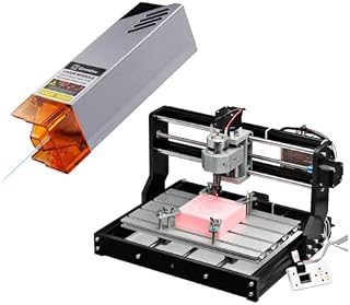 Genmitsu CNC 3018-PRO Router Kit + CFL55-33 5000mW Optical Power Laser Module, GRBL Control 3 Axis Plastic Acrylic PCB PVC Wood Carving Milling Engraving Machinewith Offline Controller