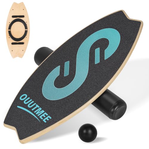 Multifunktionale Balanceboard Holz 8 Einstellbare Modi,Rolle+Kugel,S-Muster
