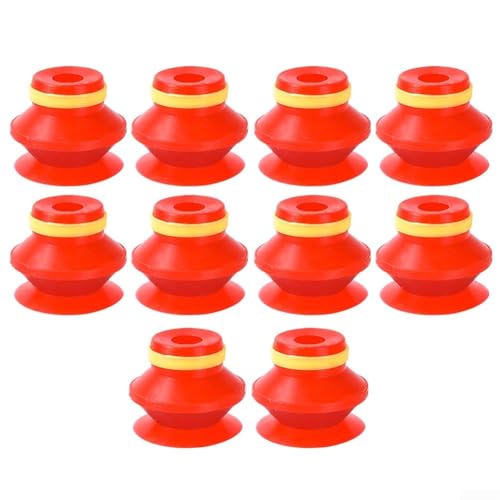10 ventosas de vacío de silicona para robot manipulador VB20 | Piezas de succión neumáticas industriales rojas para sistemas de manejo automatizados | Alto agarre
