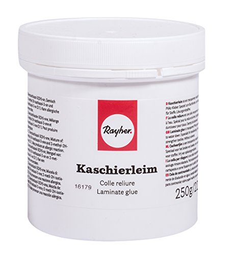 Rayher Kaschierleim Buchbinderleim zum Verkleben von Papier und Karton zum Kaschieren auf Pappmaché Festiger für Stoffe zum Buchbinden Dose 225 ml (250 g) 3314900 Klar