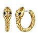 U7 Mini Créole Serpent Femme Plaqué Or, Boucle d'Oreille Petit Anneau avec Aiguille Hypoallergénique en Argent 925