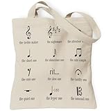 TOTEUSVIA Music Teacher Appreciation Gifts Tote Bag, Music Canvas Reusable Shopping Bags