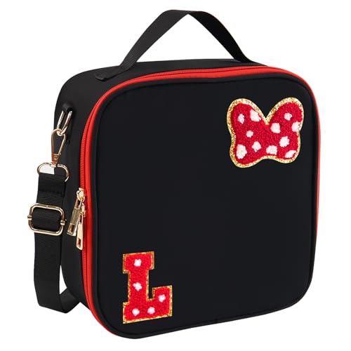 Preppy Initial Bow Mouse Lunch Bag, Kids Lunch Box Gifts for Teen Girls