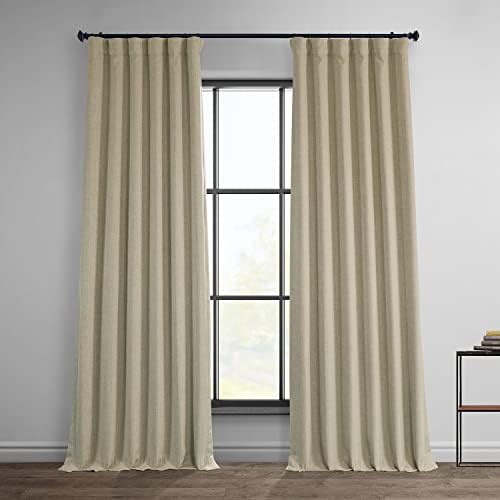 HPD Half Price Drapes BOCH-LN185-P Faux Linen Room Darkening Curtains for Bedroom (1 Panel), 50 X 108, Sea Thistle