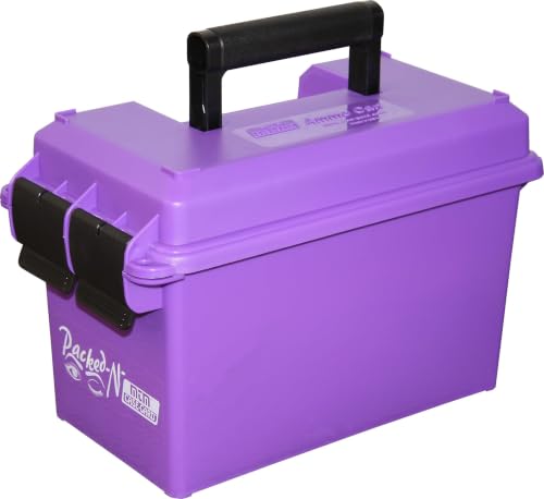 Image of MTM AC50C-25 Ammo Can, 50-Caliber, Heavy-Duty Dual Latching System, Rugged Polypropylene Plastic, O-Ring Seal System, Water Resistant, Bulk Ammo Storage, USA Made, Purple (Pack of 6)