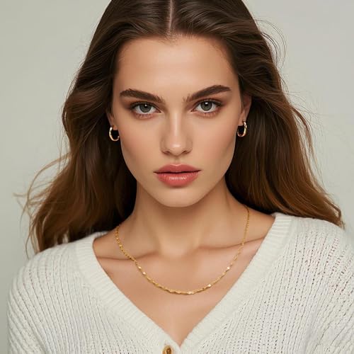 14K Gold Necklaces for Women Dainty Golden Necklace for Women Non Tarnish Thin Gold Chain Necklace Womens Fusion of Art and Aesthetics Necklaces for Mens Golden Chain 16,18,20,22,24 Inches4