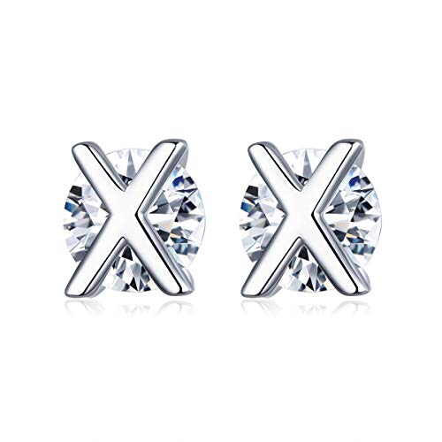 Bijoux de déclaration de mariage boucles d'oreilles alphabet argent femme