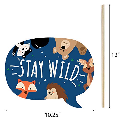 Big Dot Of Happiness Stay Wild - Forest Animals - Woodland Baby Shower Or Birthday Party Photo Booth Props Kit - 20 Count #TOP3