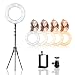 Produktbild LimoStudio AGG2418V3 Dimmbare durchgehende runde Ring-Licht, für Beauty-Gesichtsaufnahmen, Licht-Stativ, Handy-Halterung, Kamera-Adapter, Fotostudio, 35,6 cm Durchmesser