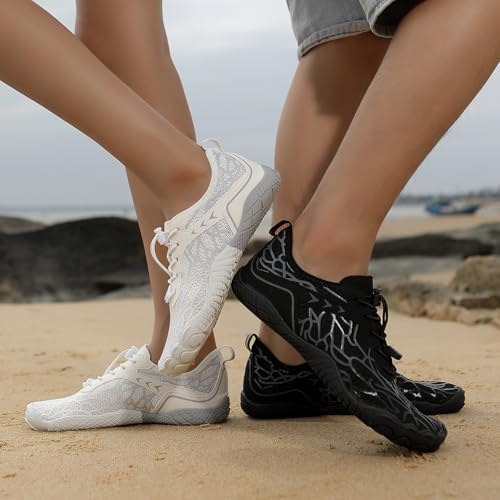 HF Cloud Stride Shoes Women Slip On Walking Sneakers Wide Toe Box Hike Barefoot Sneakers Healthy & Non-Slip HF Cloud Stride Barefoot Shoes Women Lightweight Hiking Footwear for Womens Mens B-Grey — view 3