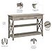 Bush Furniture Key West Console Table with Drawers and Shelves in Washed Gray