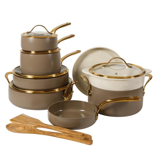 Image of Bloomhouse 15-Piece Ceramic Nonstick Cookware Set, Two Time Oprah