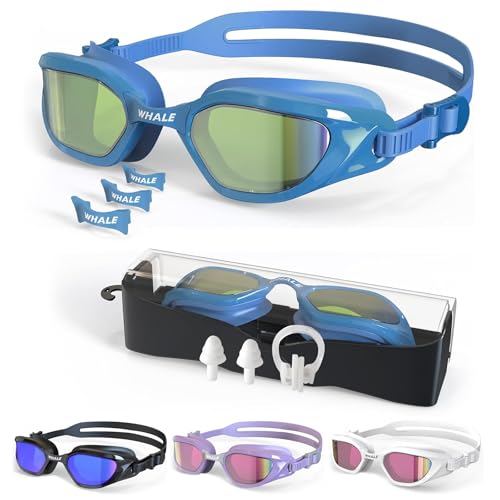 Whale Swim Goggles Adult Swim Goggles Anti Fog Swimming Goggles Wear Comfortable Polarizing Swimming Goggles For Men And Women(Blue)