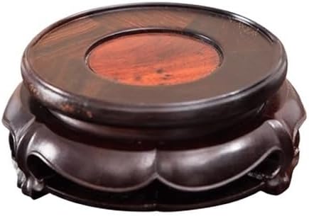 Bonsai Pedestal Vase Pedestal Stands Round Rotating Base Teapot Mahogany Buddha Statue Vase Flowerpot Base Solid Wood Ornament Bracket Planter Stand Plant Holder