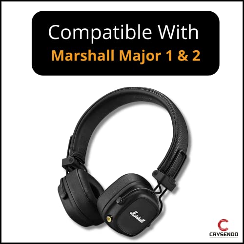 Image of Crysendo Protein Leather Replacement Ear Pads for Marshall Major 1 /2, Black