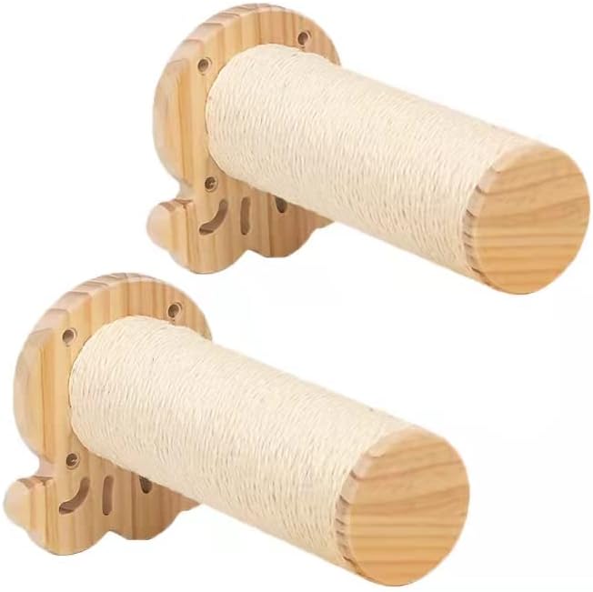Miniatura 5 de 2 piezas de muebles para gatos montados en la pared, escalones de pared para gatos con sisal, estantes flotantes para postes rascadores para gatos