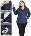 wantdo Women's Lightweight Softshell Jackets Waterproof Jacket With Hood (Dark Blue, 3X)