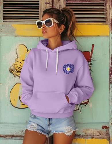 Image of JUNEBERRY Cotton Fleece Regular Fit Hooded Sweatshirt Lastest Back Graphic Printed Winter Hoodies for Women (Available in Colors: Black, SOYA Bean, Orange, Marshmellow, White & Lilac)