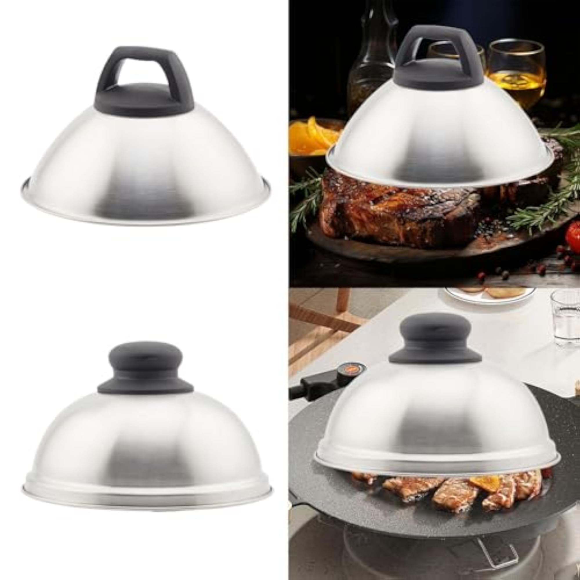 Burger Cover with Handle for Barbecue Cooking, 16.5cm