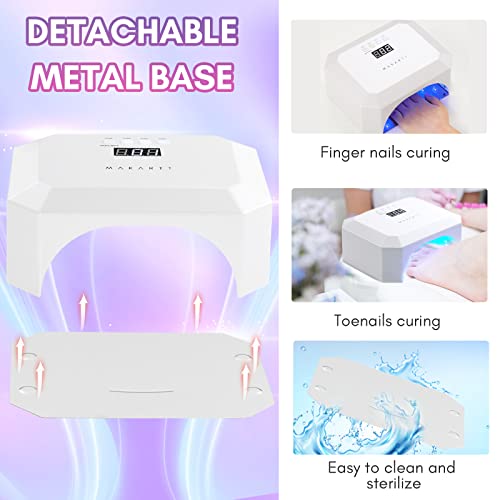 Makartt Rechargeable Uv Led Light Cordless Nail Lamp Aurora 36W Professional Nail Dryer With 4 Timer Setting，Lcd Display Uv Gel Nail Lamp For Gel Polish Nail Tech Supplies Cure Light Nail Art Salon #TOP2