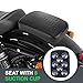 Seaadan1985 Motorcycle Passenger Cushion - Black Pillion Cushion with 8 Suction Cups, Suitable for Sports Cars Such as Harley Davidson