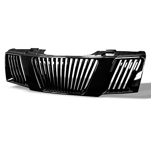 TLAPS 7422456445441 Compatible With 2005-2008 Frontier / 2005-2007 Pathfinder Glossy Black Vertical Front Bumper Grill Grille