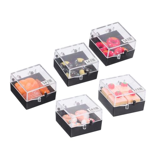CHICAMPERA 5個ミニチュアプラスチックケーキ 軽量ポータブル 多彩なデザート模型 リアルな食玩ドールハウス用 ミニチュアフードデコレーショ