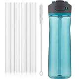 Reusable Replacement Straws Compatible with Contigo Ashland 2.0 Water Bottle 24oz,32 oz,6 BPA-Free Long Straws and 1 Cleaning Brush