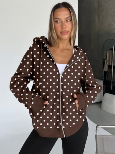 Image of Trendy Queen Womens Oversized Zip Up Hoodies Y2K Fall Sweatshirts 2026