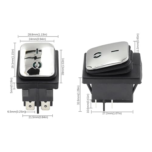 Interruptor KCD4 de acero inoxidable con 4 pines y luz azul para barcos y equipos eléctricos 6