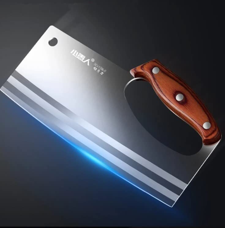 AtrauX Cleaver Knife -Razor Sharp Meat Cleaver Stainless Steel Vegetable Kitchen Knife, Multipurpose Chef Knife for Home and Kitchen (Style 1)